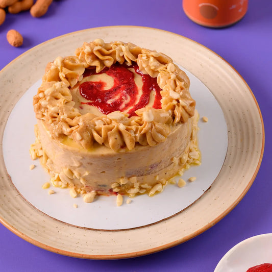 Peanut Butter and Jelly Marble Cake