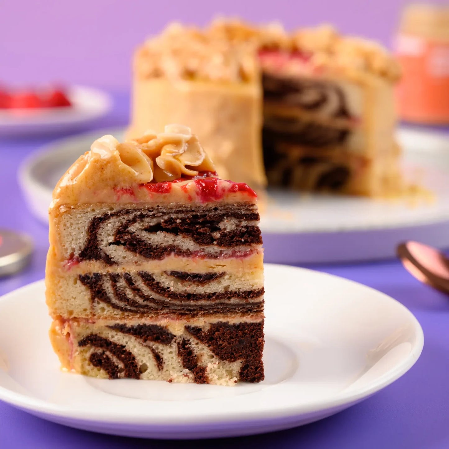 Peanut Butter and Jelly Marble Cake
